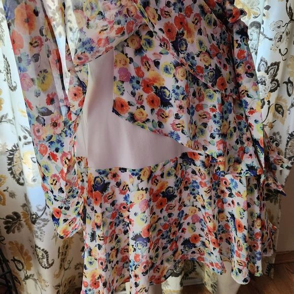 Tahari Multicolor Floral Wrap Dress - Picture 12 of 16
